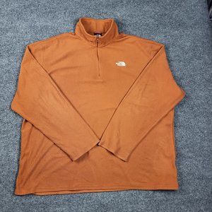 The North Face Half Zip Fleece Pullover Sweatshirt Brown Mens XX Large